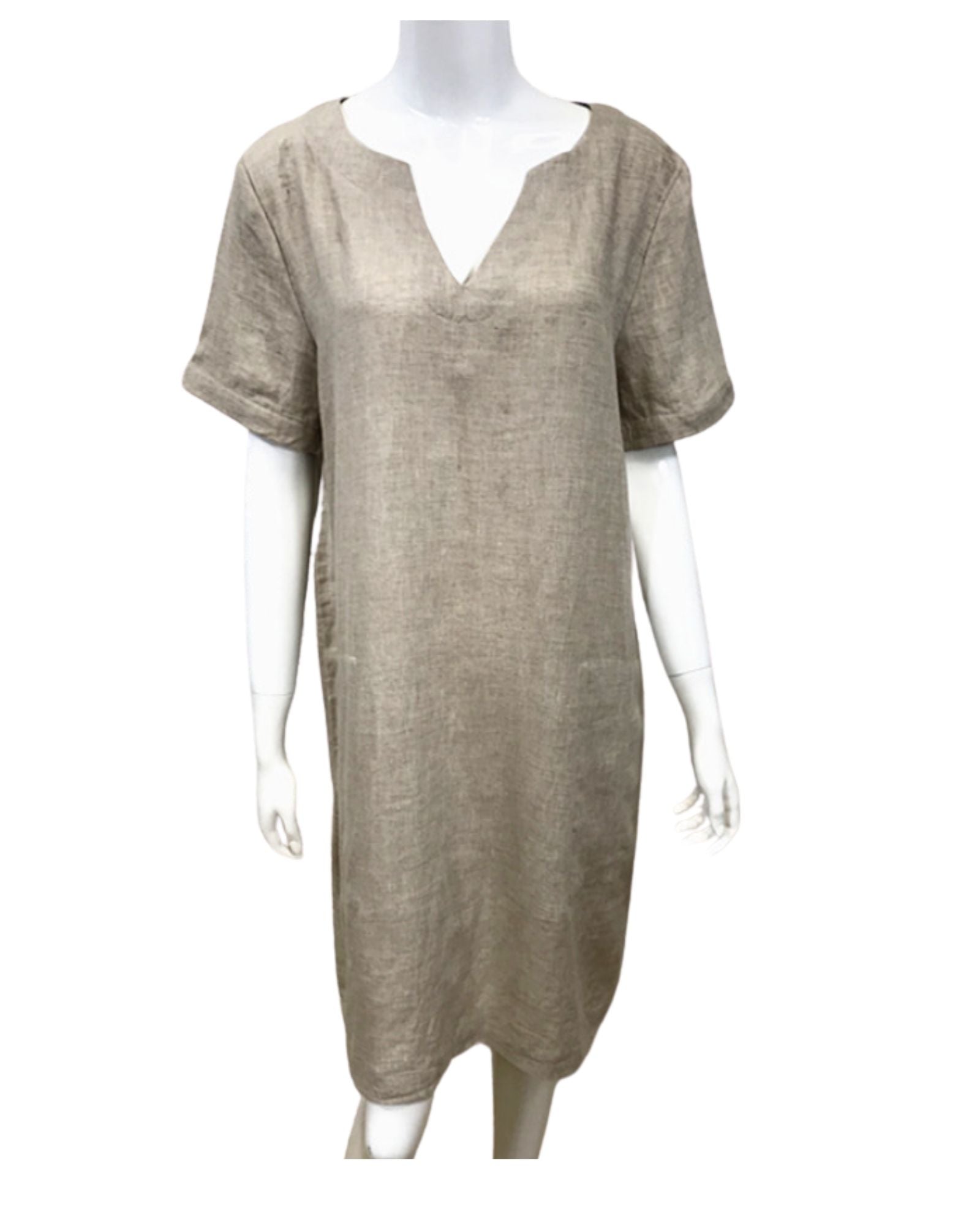 100% Linen Dress - Stone Size 10-18 ...